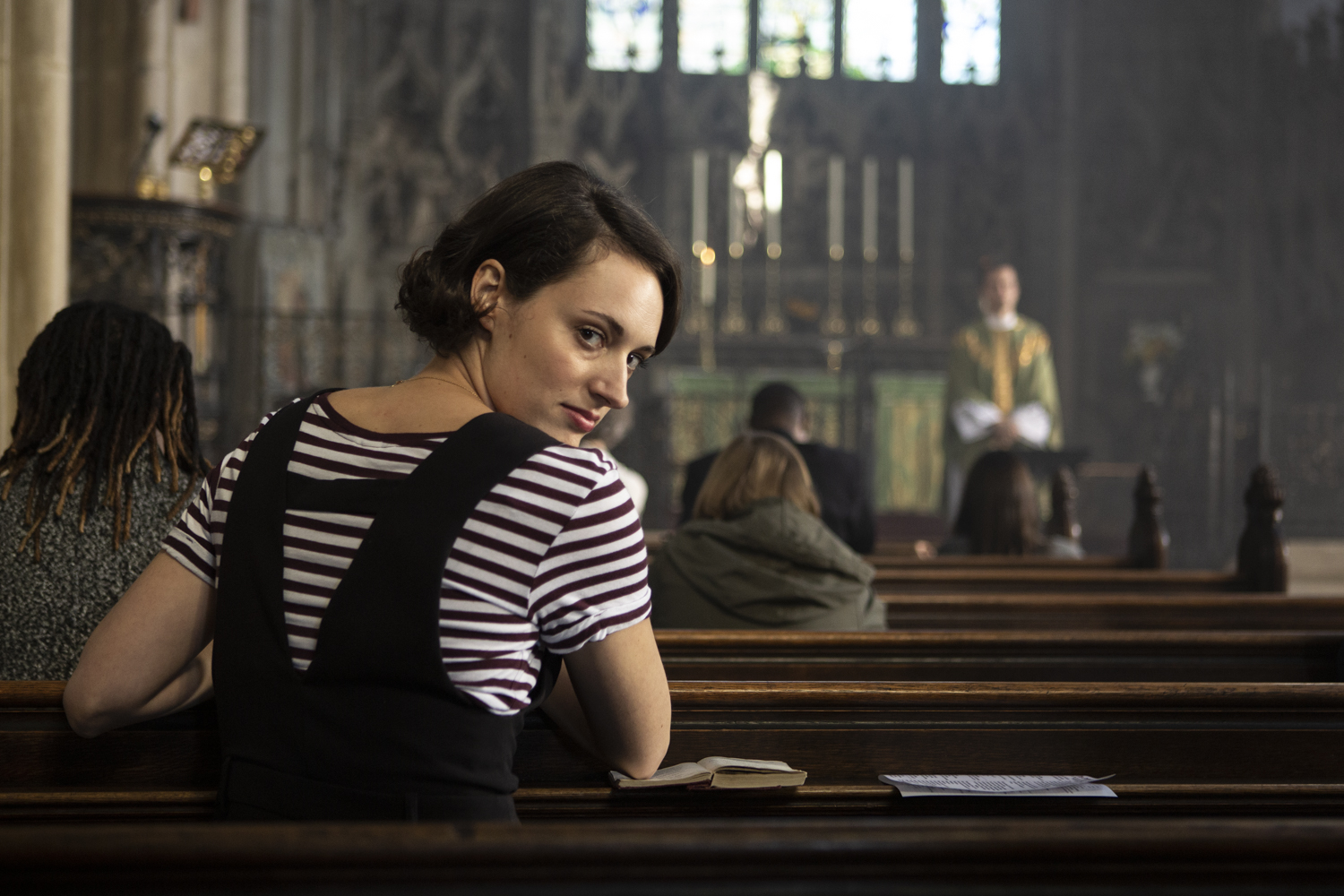 Stills of Phoebe Waller-Bridge in comedy drama 'Fleabag' Series 2. Luke, Varley, Chapters, People, freelance, production, unit, stills, photographer, photography, portrait, crew, commercials, promos,